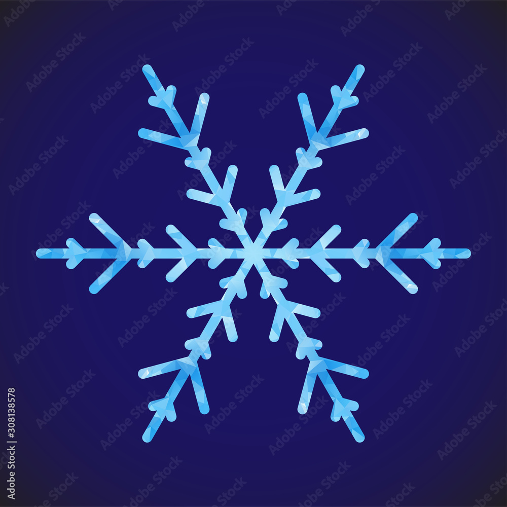 Aufkleber abstract design template with polygonal snowflake for decoration design. vector decorative backgroun