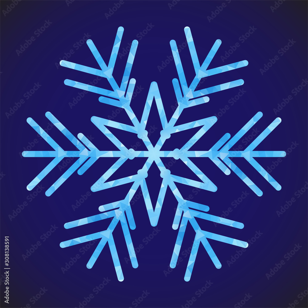 Poster abstract design template with polygonal snowflake for decoration design. vector decorative backgroun