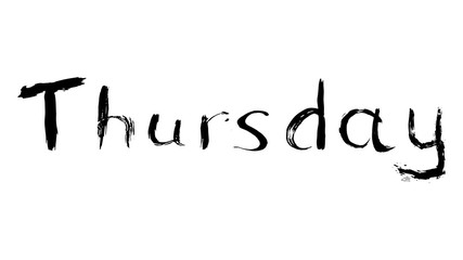 The names of the days of the week are drawn with a brush. Black brush handmade calendar. EPS vector illustration.