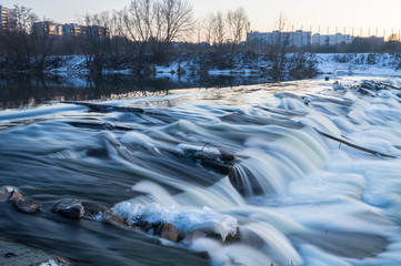 The threshold of a small river