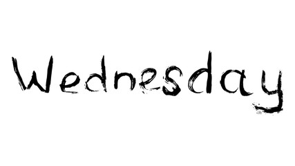 The names of the days of the week are drawn with a brush. Black brush handmade calendar. EPS vector illustration.