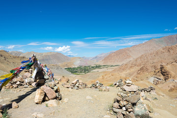 Ladakh, India - Aug 22 2019 - Sermangchan La Pass (Tsermangchan La Pass) 3897m view from Between...