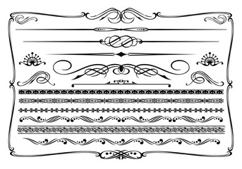 Vector (black & white) western themed design elements.