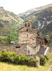 Fototapeta na wymiar Església de Sant Serni de Nagol is a church located in Sant Julià de Lòria, Andorra. It is known for its Romanesque paintings. It was built in the 11th century.