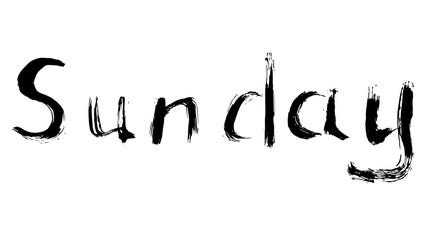 The names of the days of the week are drawn with a brush. Black brush handmade calendar. EPS vector illustration.