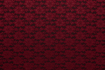 Beautiful red fabric with floral pattern and textile texture background