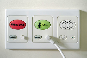 Emergency call button at a hospital