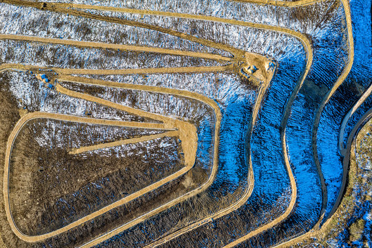 Aerial top view of a city garbage dump. Waste Disposal Facility - Powered by Adobe