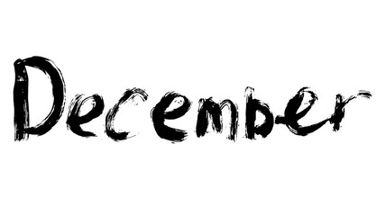 The names of the months drawn with a brush. Black brush handmade calendar. EPS vector illustration.