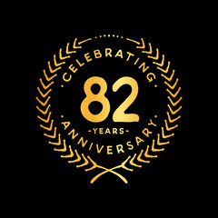 82 years design template. 82nd vector and illustration.