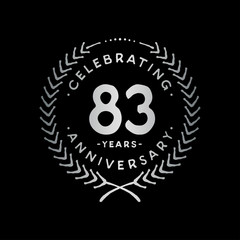 83 years design template. 83rd vector and illustration.