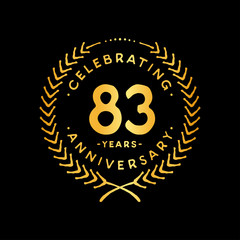 Fototapeta premium 83 years design template. 83rd vector and illustration.