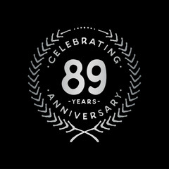 89 years design template. 89th vector and illustration.