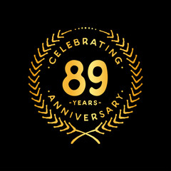 89 years design template. 89th vector and illustration.