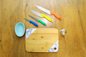  Table set with crockery and kitchen elements