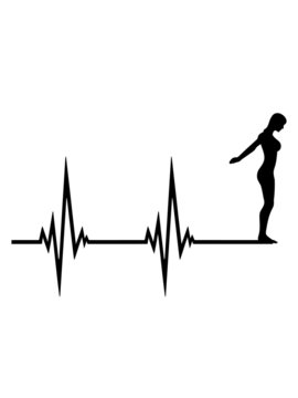 EKG Herzschlag Turmspringerin 