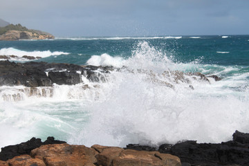 Crashing waves in Kauai