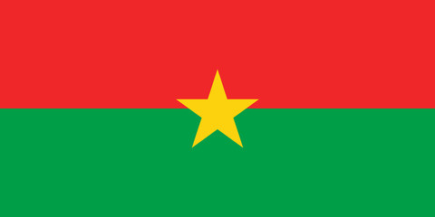 Burkina faso national flag with official colors