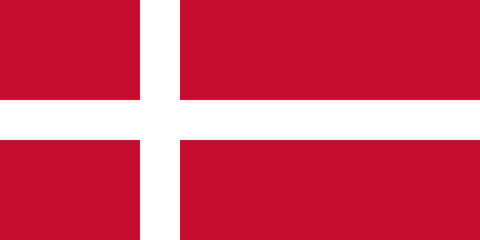 Obraz premium Danish national flag with official colors.