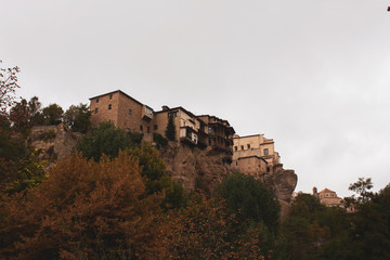 Homes perched on a cliff