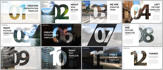 Minimal presentations design, portfolio vector templates with numbers. Easy to edit and customize. Multipurpose template for presentation slide, flyer leaflet, brochure cover, report, advertising. - obrazy, fototapety, plakaty