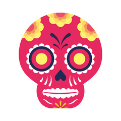 traditional mexican skull head icon