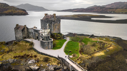 Fototapeta na wymiar Eilean Donan Castle Medieval Highlands Clans Scots Skye Scotland UK