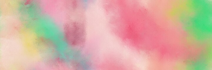 diffuse painted banner texture background with tan, pastel green and dark sea green color. can be used as texture, background element or wallpaper