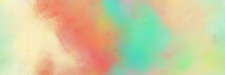 abstract pastel gray, pale golden rod and medium aqua marine colored diffuse painted banner background. can be used as wallpaper, poster or canvas art