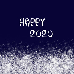 It's Christmas time! Holiday greetings card with glittering stars, snowflakes and blue background.