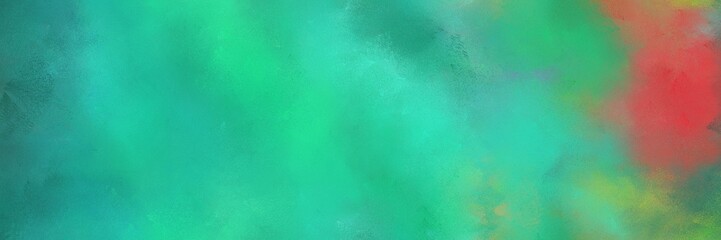 light sea green, indian red and teal blue color painted banner background. diffuse painting can be used as texture, background element or wallpaper