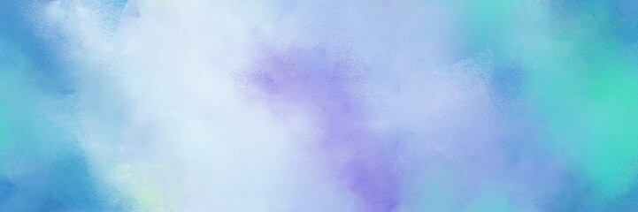 light blue, light steel blue and medium turquoise color painted banner background. diffuse painting can be used as texture, background element or wallpaper