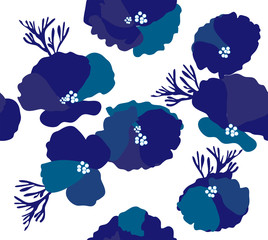 Vector Blue Flowers