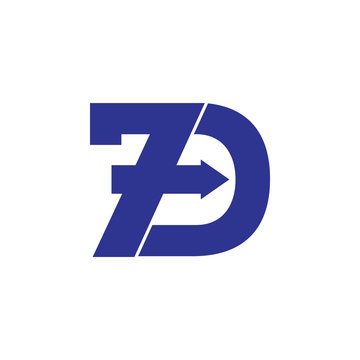 seven d simple geometric arrow design vector