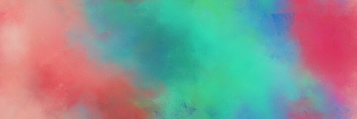 abstract diffuse painted banner background with rosy brown, light sea green and cadet blue color. can be used as wallpaper, poster or canvas art