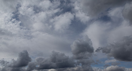 Fototapeta premium Cloudy sky with dramatic clouds with white, gray and blue