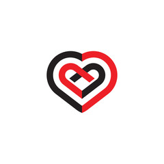 Obraz premium love heart ribbon charity symbol logo vector