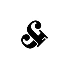 letter sj linked overlapping design symbol vector