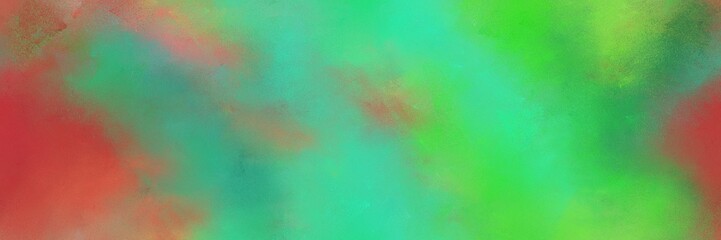 diffuse painted banner texture background with medium sea green, moderate red and sienna color. can be used as wallpaper, poster or canvas art