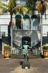 girl's statue in Jardim Tropical Garden Monte Palace, Madeira, October 10, 2019