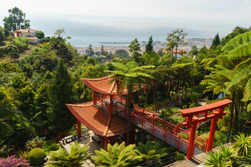 oriental Japan garden in japanese, Buddhist and Shinto style, Funchal, Madeira, Portugal