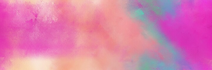pale violet red, neon fuchsia and cadet blue color painted banner background. broadly painted backdrop can be used as wallpaper, poster or canvas art