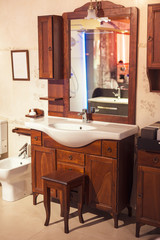 Wooden bathroom furniture beautiful vintage design