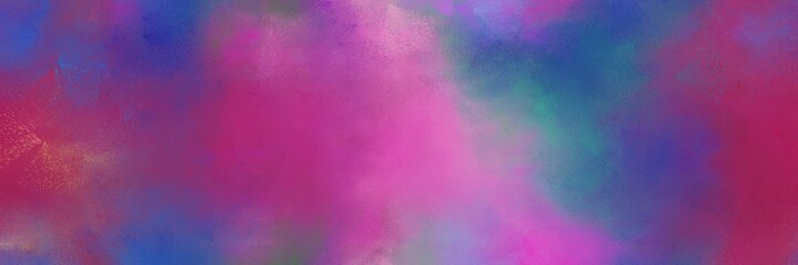 diffuse painted banner texture background with antique fuchsia, teal blue and pale violet red color. can be used as texture, background element or wallpaper