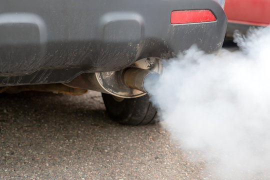 Car Exhaust Smoke Closeup