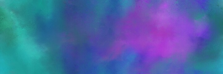 diffuse painted banner texture background with teal blue, moderate violet and light sea green color. can be used as wallpaper, poster or canvas art