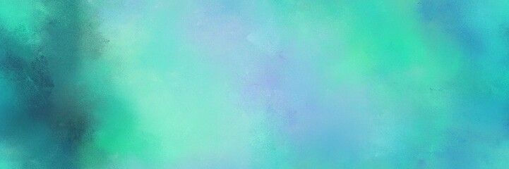 medium aqua marine, medium turquoise and teal blue color painted banner background. diffuse painting can be used as wallpaper, poster or canvas art