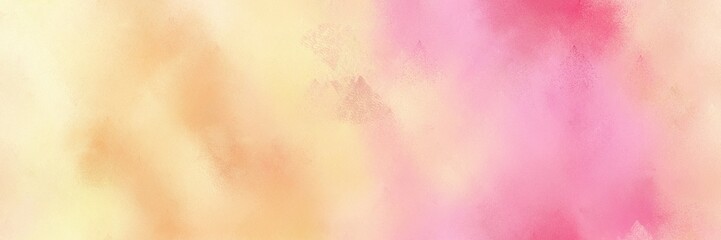Fototapeta premium peach puff, pastel magenta and burly wood color painted banner background. diffuse painting can be used as wallpaper, poster or canvas art