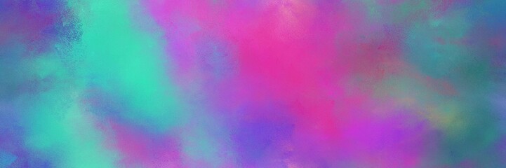 light slate gray, mulberry  and medium turquoise color painted banner background. broadly painted backdrop can be used as wallpaper, poster or canvas art