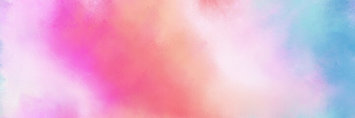 thistle, pastel pink and corn flower blue color painted banner background. diffuse painting can be used as wallpaper, poster or canvas art